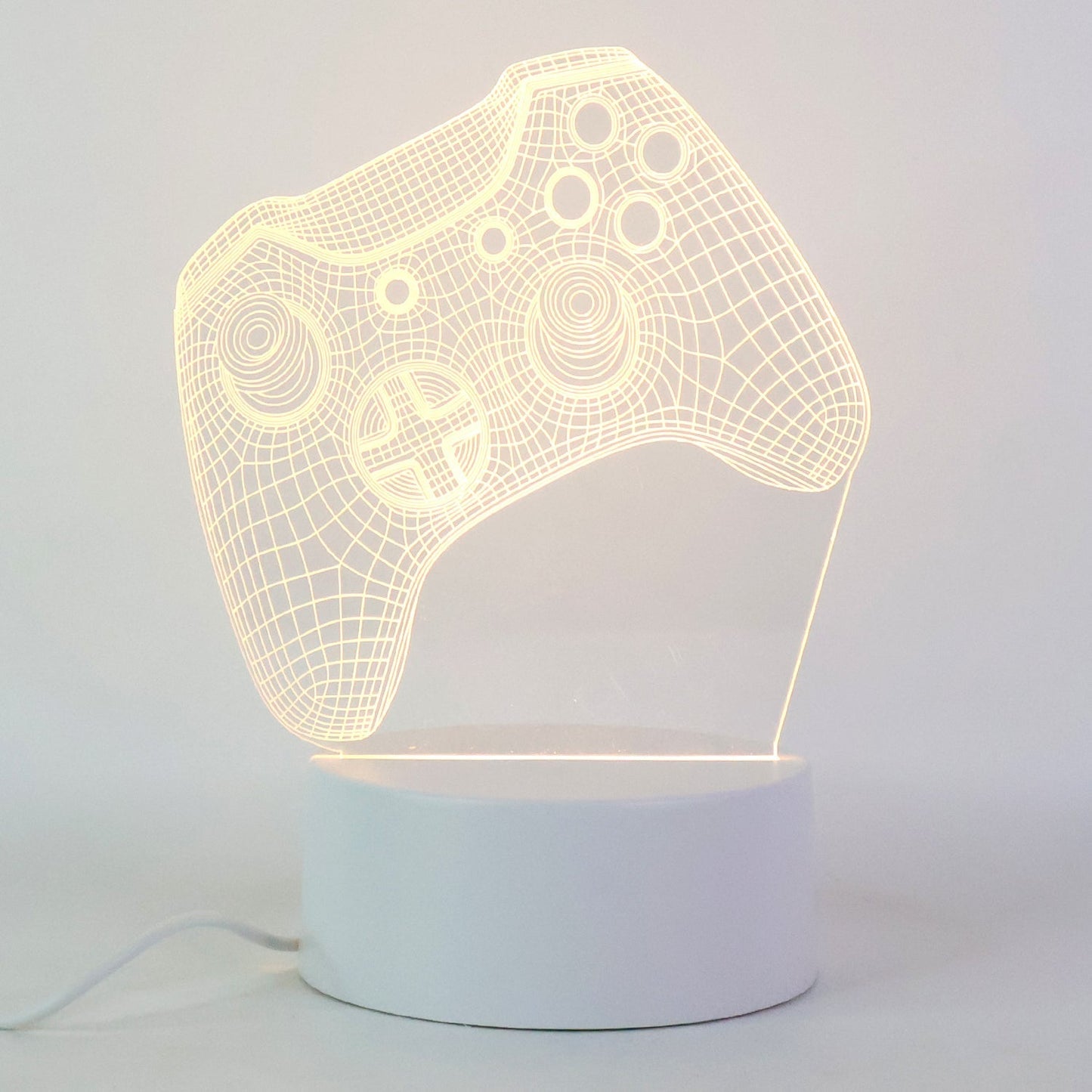 3D Illusion LED Night Lamp with Gaming Controller Design