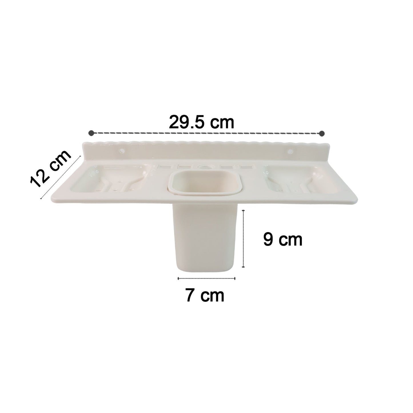 4 in 1 Wall-Mounted Bathroom Organizer - (1 Pc)